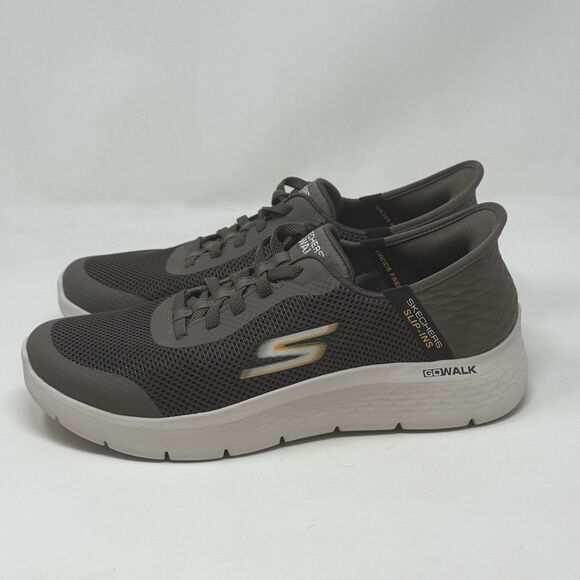 Skechers Go Walk Flex Shoes Mens 9 Extra Wide Fit Brown Hands Free Slip Ins - Picture 2 of 16